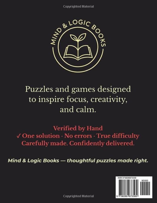 Sudoku Puzzle Book for Adults: Easy, Medium & Hard Levels – Verified by Hand Sudoku Book with Full Solutions for Adults by Mind & Logic Books
