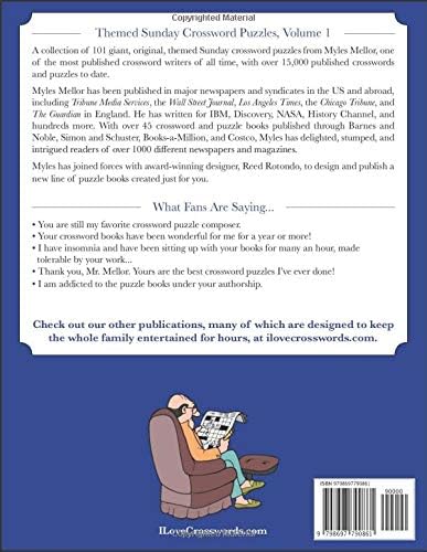 Themed Sunday Crossword Puzzles: Giant themed puzzles to challenge and entertain your brain (Sunday theme crosswords) by Myles Mellor