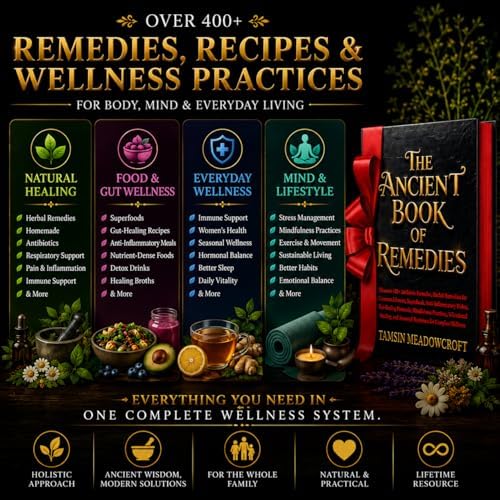 Inspired by Barbara O'Neill Teaching. The Ancient Book of Remedies. Discover 400+ Antibiotic Formulas, Herbal Remedies for Common Ailments, ... Ancestral Traditions for Complete Wellness. by Tamsin Meadowcroft