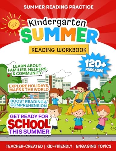 Kindergarten Summer Reading Workbook: 124 Nonfiction Reading Passages and Social Studies Activities for Early Learners Ages 4-6 by A Page Out of History