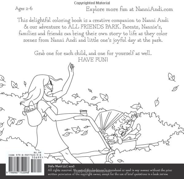 Nanni Andi & our adventure to ALL FRIENDS PARK: A Companion Coloring & Activity Book for Ages 2-6 by Andrea Goldner
