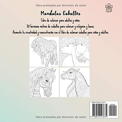 Mandalas Caballos: Libro de colorear para adultos y niños. 50 hermosos motivos de caballos para colorear y relajarse y bonus. Aumenta tu creatividad y ... para niños y adultos. (Spanish Edition) by Daga Bee