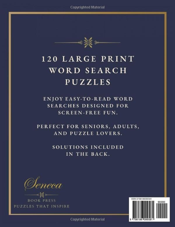 Peaceful Christmas Word Search for Seniors: 120 Large Print Puzzles Featuring the Nativity, Christmas Blessings, Angels, Hymns, Church Bells, and ... Holiday Word Search Collection for Seniors) by Seneca Book Press