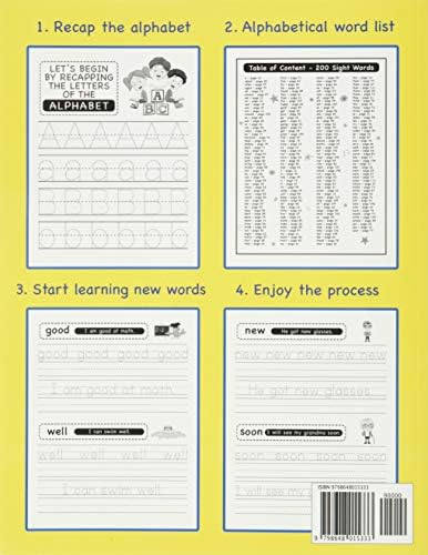 200 Must Know Sight Words Activity Workbook: Learn, Trace & Practice The 200 Most Common High Frequency Words For Kids Learning To Write & Read. | Ages 5-8 by Smart Kids Notebooks