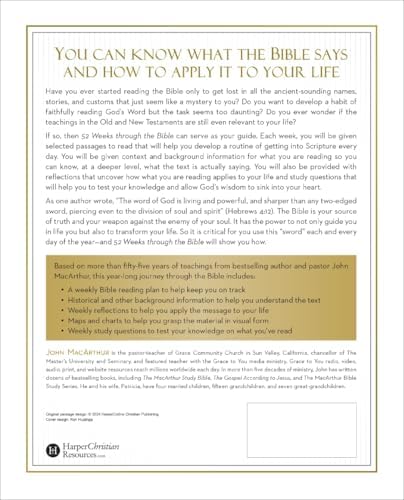 52 Weeks through the Bible: A Year-Long Bible Study for Men and Women by John F. MacArthur