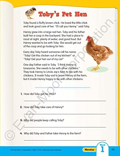 Evan-Moor Daily Summer Activities, Grade 2-3 Workbook, Stickers, Prevent Learning Loss, Reading Comprehension, Writing, Contractions, Math, Word Problems, Subtraction, Multiplication, Geography, Maps by Evan-Moor Educational Publishers