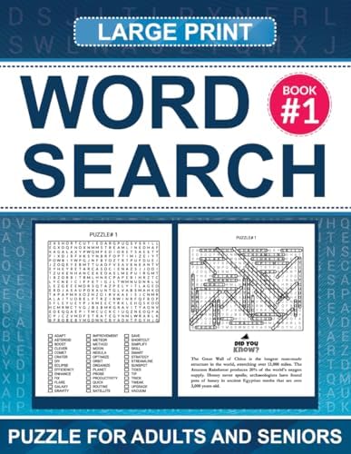 Large Print Word Search Book for Adults and Seniors: Anti Eye-Strain, Relaxing Word Find Activity with 100 Themes, 2100 New Words, One Solution Per ... Large Print for Teens, Adults, and Seniors) by Tobias Hart