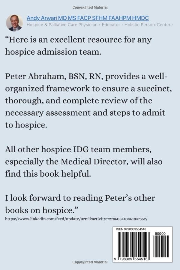 Mastering Hospice Eligibility: An Essential Guide for RNs and Clinical Managers (Empowering Excellence in Hospice: A Nurse's Toolkit for Best Practices) by Peter Abraham