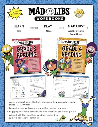 Mad Libs Workbook: Grade 3 Reading: Aligns with State and National Common Core Standards by Wiley Blevins