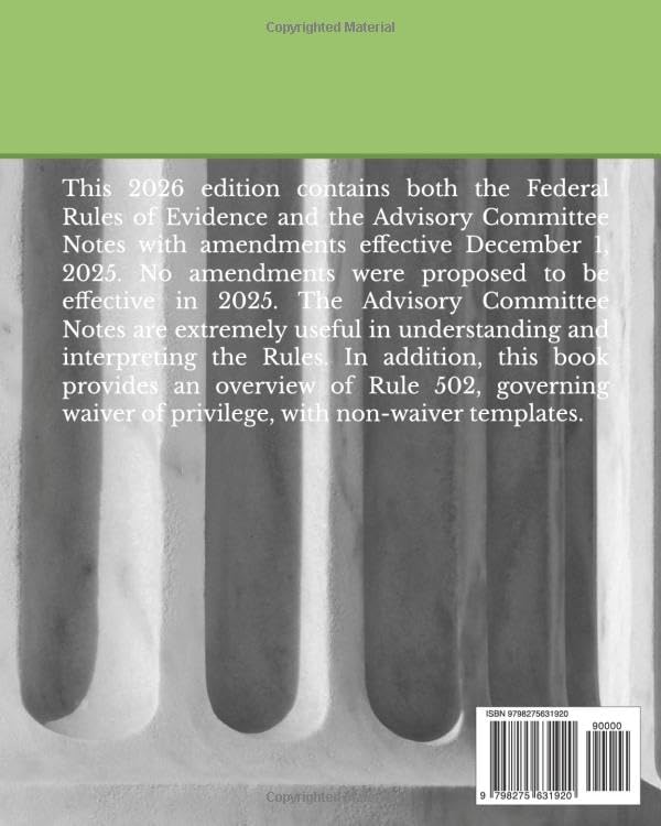 Federal Rules of Evidence (2026 Edition): with Advisory Committee Notes by HSE Publishing Co.