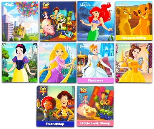Disney Story Books Collection Set for Toddlers, Kids 3-5 - Bundle of 20 Disney and Pixar Books for Boys, Girls Featuring Cars, Toy Story, Princess, More | Bulk Disney Board Books for Kids by PI Kids