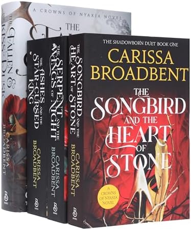 Crowns of Nyaxia Series By Carissa Broadbent 4 Books Set (The Fallen and the Kiss of Dusk [Hardback], Serpent and the Wings of Night, Ashes and the Star Cursed King & Songbird Heart of Stone) by Carissa Broadbent