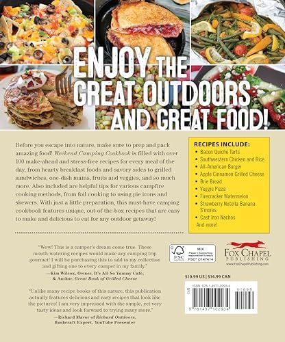 Weekend Camping Cookbook: Over 100 Delicious Recipes for Campfire and Grilling (Fox Chapel Publishing) Make-Ahead Meals for Outdoor Adventures - Cast Iron Nachos, Bacon S'Mores, Foil Packs, and More by Editors of Fox Chapel Publishing
