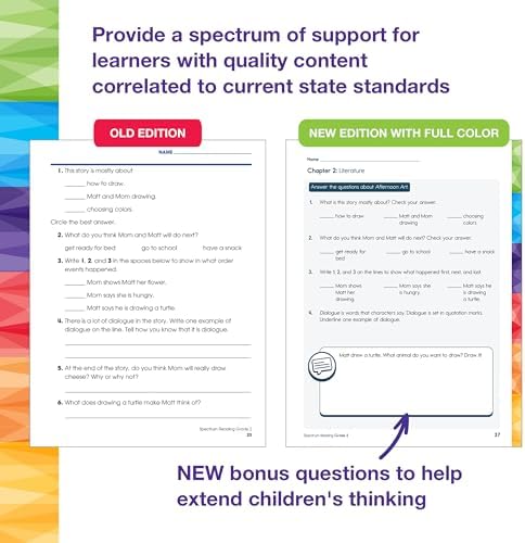 Spectrum Reading 2nd Grade Workbook, Activity Book Covering Nonfiction and Fiction Passages, Story Structure, Identifying Main and Key Ideas, and more, Classroom or Homeschool Curriculum by Spectrum