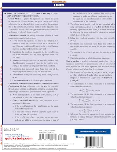 Linear Algebra: a QuickStudy Laminated Reference Guide (Quick Study Academic) by S B Kizlik