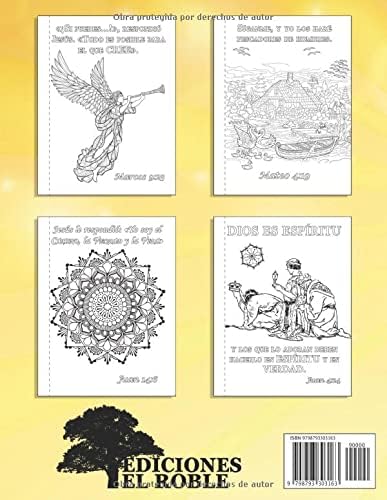 Libro de Colorear Evangelios: Para Adultos (Ayuda para Personas Mayores con Demencia o Alzheimer)[Terapia Artística Anti Estrés] (Spanish Edition) by Ediciones El Roble