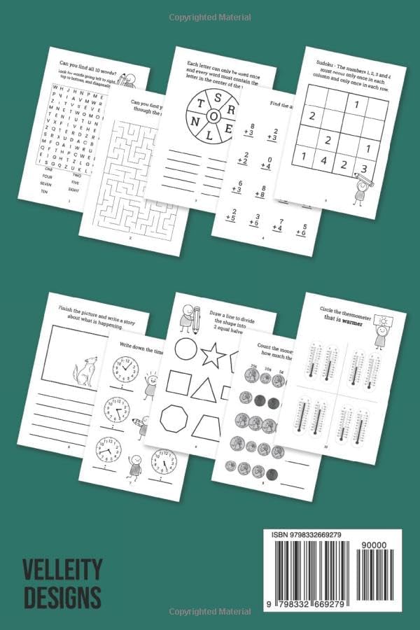 On The Go Learning Fun: An Educational Activity Book for Grades 1st - 2nd by Velleity Designs