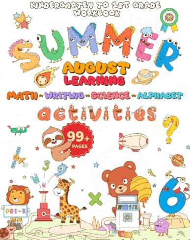 Whizki Summer Activities Kindergarten to 1st Grade Workbooks, Numbers Tracing, Social Studies Summer Learning, Alphabet Tracing Book with Fun ... Workbooks – Kindergarten & 1st Grade) by Whizki Learning