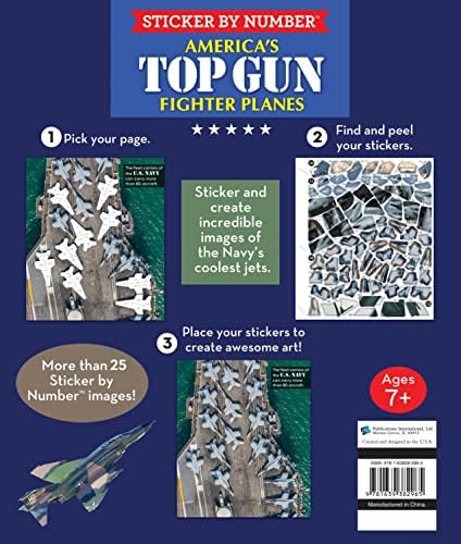 Brain Games - Sticker by Number: America's Top Gun Fighter Planes (28 Images to Sticker) by Publications International Ltd.