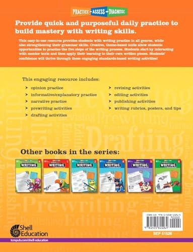 180 Days™: Writing Workbook for 3rd Grade Ages 8–9 | Paragraph Writing, Sentence Structure, Grammar, Writing Process for School or Home by Shell Education