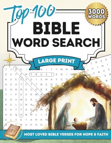 Large Print Bible Word Search for Adults and Seniors: Uplifting Puzzles with Solutions- Top 100 Most Loved Bible Verses for Hope and Faith by CG Publishing