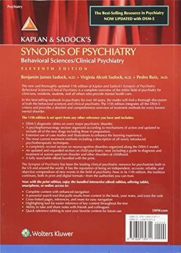 Kaplan and Sadock's Synopsis of Psychiatry: Behavioral Sciences/Clinical Psychiatry by Benjamin J. Sadock