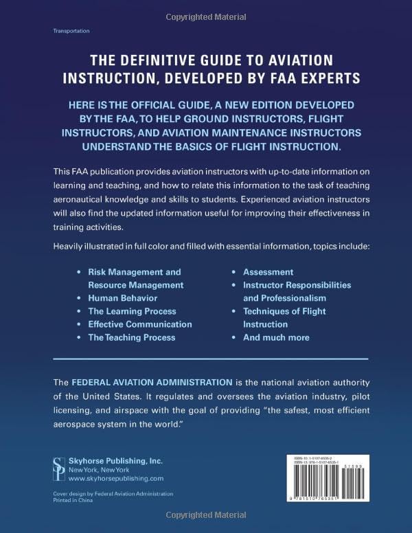 Aviation Instructor's Handbook: FAA-H-8083-9B by Federal Aviation Administration