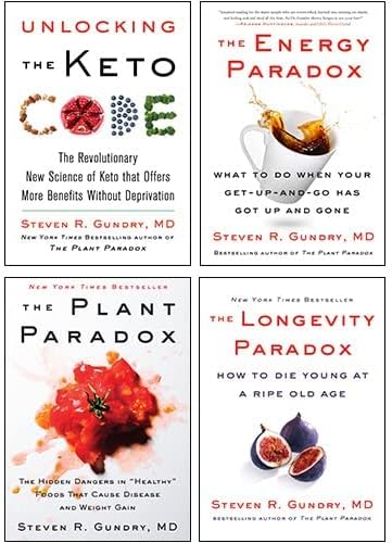 Dr. Steven R Gundry MD 4 Books Collection Set (The Plant Paradox, The Longevity Paradox, The Energy Paradox & Unlocking The Keto Code) by Steven R. Gundry