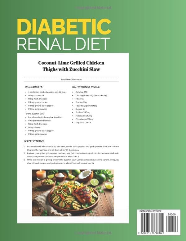 Diabetic Renal Diet Cookbook: 2500 Days of Easy & Tasty Recipes Low in Sodium, Potassium, Phosphorus, and Sugar to Manage Type 1, 2 Diabetes, Prediabetes & Kidney Disease by Rachel Mallin