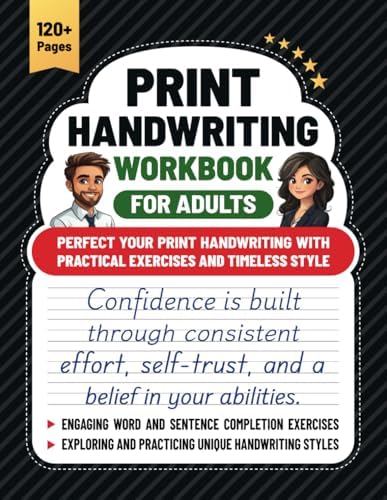 Print Handwriting Workbook for Adults: Perfect Your Print Handwriting With Practical Exercises and Timeless Style by Justin Du