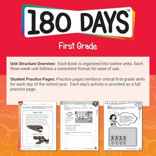 180 Days™: Includes Reading 2nd Edition, Writing, and Math for 1st Grade Practice Workbook for Classroom and Home, Cool and Fun Practice Created by Teachers by Suzanne I. Barchers