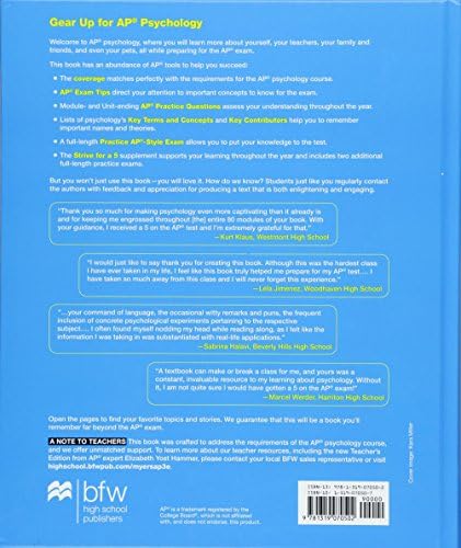 Myers' Psychology for the Ap(r) Course by David Myers