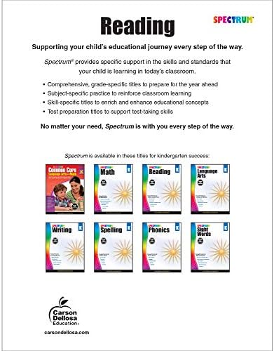 Spectrum Reading Comprehension Kindergarten Workbook, Ages 5 to 6, Kindergarten Reading Comprehension, Letters and Sounds, Word Recognition, Sight Word Activities, and Phonics - 166 Pages by Spectrum