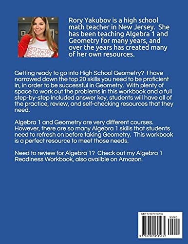 Geometry Readiness: Getting Ready for HS Geometry (Math Readiness Manuals) by Mrs. Rory Yelen Yakubov