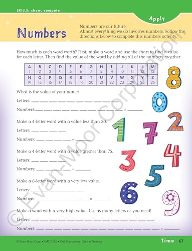 Evan-Moor Skill Sharpeners Critical Thinking, Grade 6 Workbook, Problem Solving Skills, Fun Activities, Higher-Order, Open-Ended Questions and Challenges, Science, Math, Social Studies, Language Arts by Evan-Moor Educational Publishers