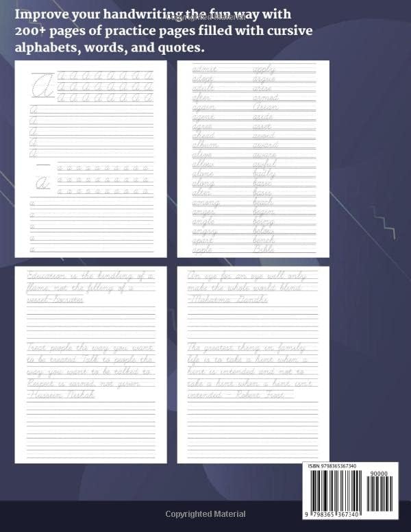 Cursive Handwriting Workbook for Adults - 200+ Pages of Handwriting Practice for Adults: Cursive workbook - hand writing practice books for adults. ... for adults. Improve handwriting for adult by Emerson King