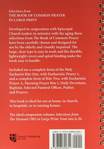 Selections from the Book of Common Prayer in Large Print: Large Print Edition by Church Publishing Incorporated