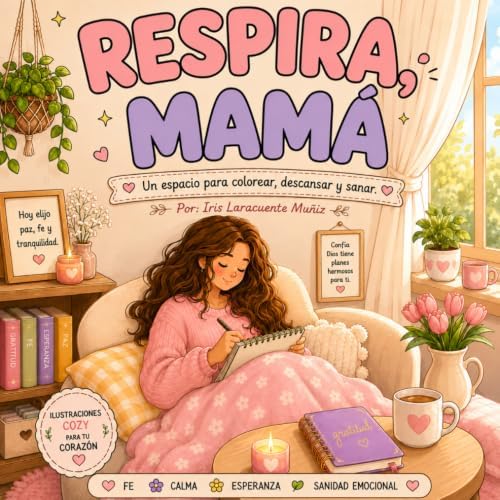 Respira, Mamá: Un espacio para colorear, descansar y sanar. (Spanish Edition) by Iris Laracuente Muñiz