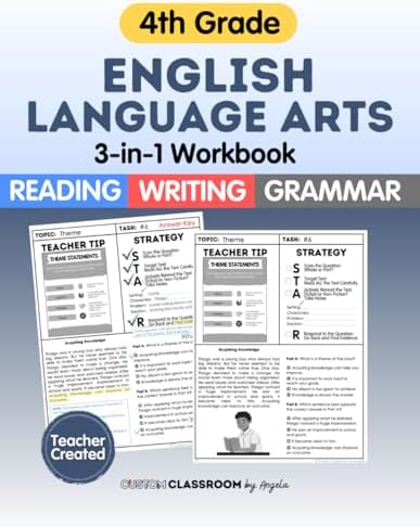 4th Grade ELA Workbook: Reading Comprehension, Writing, and Grammar Practice for Summer Learning & STAAR Test Prep: Master key ELA skills with reading ... for summer learning and STAAR test success by Angela Sultzer
