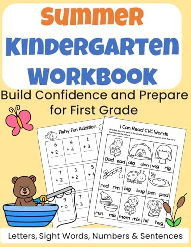 Kindergarten Summer Review Workbook: Fun Pond-Themed Activities for Letters, Sight Words, CVC Words, Numbers & Simple Sentences: A 6-Week Learning ... Build Confidence and Prepare for First Grade by Alisa Mabray
