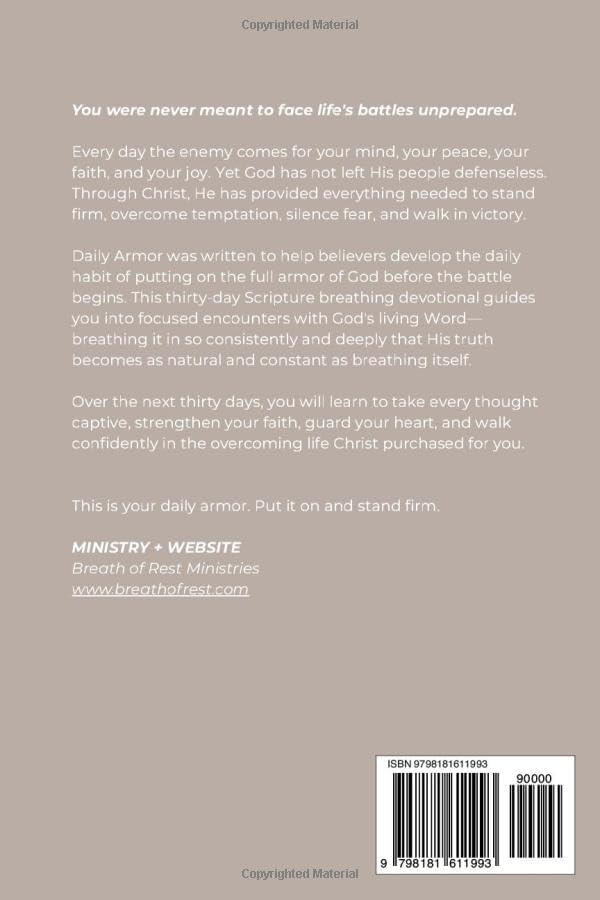 DAILY ARMOR: A 30-Day Scripture Breathing Devotional for Spiritual Strength and Victory (Breath of Rest Devotionals) by Breath of Rest Ministries