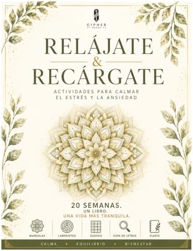 Libro de Juegos Pasatiempos para Adultos, Mayores y adolescentes: Sopa de letras, Sudoku, Laberintos, Mandalas (ESPAÑOL: Para reducir estrés, ... y mejorar la memoria (Spanish Edition) by Andres Aragon CIPHER BOOKS