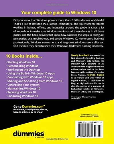 Windows 10 All-in-One For Dummies,, 4th Edition by Woody Leonhard