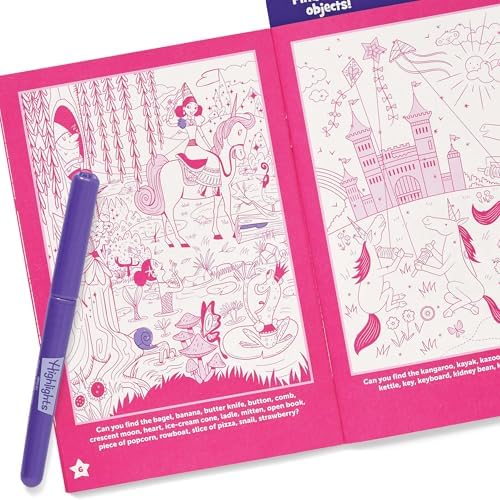 Unicorn Sparkle Hidden Pictures Puzzles: Find Over 300 Hidden Objects in this Unicorn-Themed Seek and Find Book for Kids 6 and Up (Highlights Fun to Go) by Highlights