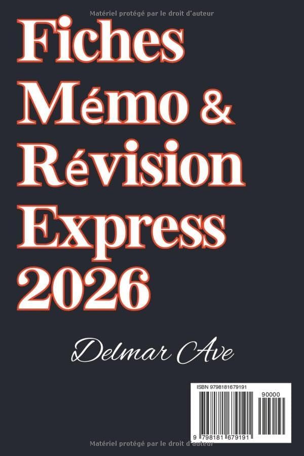 Fiches Mémo & Révision Express 2026: Préparation Intensive avec Cours Synthétiques, QCM Corrigés, Cas Pratiques et Tests Blancs pour Réussir la Capacité Transport +3,5 T (French Edition) by Delmar Ave