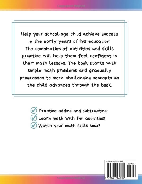 Math Workbook Grades 1-2: Summer Bridge Activity Book for Kids ages 6, 7 & 8, Classroom or Homeschool Curriculum, First Grade and Second Grade Math ... and Place Value, Elementary School Math by Little Lion Books