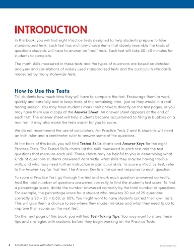 Scholastic Success with Math Tests Grade 3 Workbook by Scholastic Teaching Resources