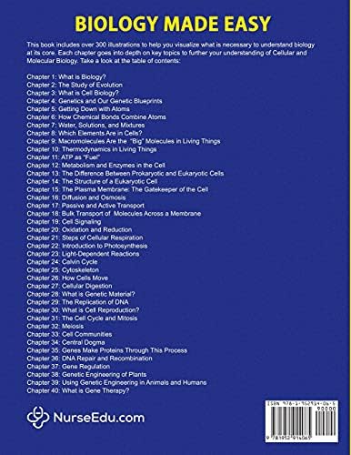 Biology Made Easy: An Illustrated Study Guide For Students To Easily Learn Cellular & Molecular Biology by NEDU