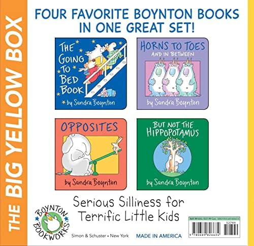 Boynton's Greatest Hits The Big Yellow Box (Boxed Set): The Going to Bed Book; Horns to Toes; Opposites; But Not the Hippopotamus by Sandra Boynton