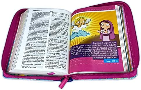 Biblia para Niñas Creciendo Cada Dia con Cierre Reina Valera 1960 niña leyendo rosa by Reina-Valera